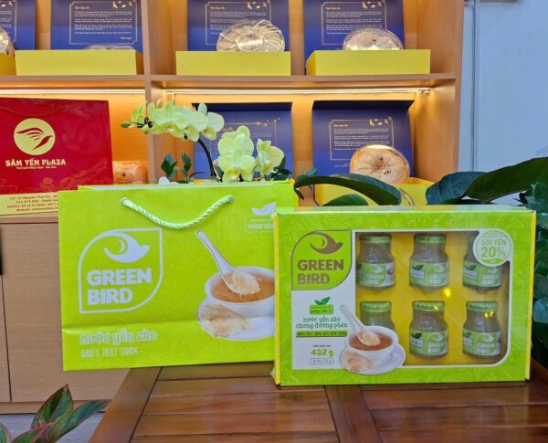 Nước Yến Sào Chưng Đường Phèn Organic- Hộp Qùa 6 Hũ – Yến Sào Plaza