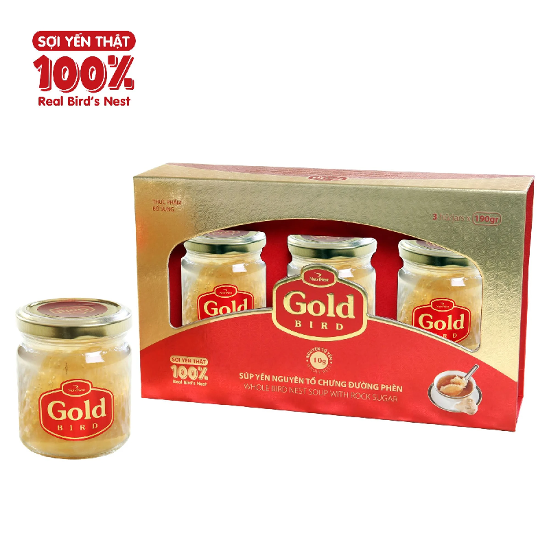 Hộp Quà 30 gram Yến Sào Nguyên Tổ Chưng Đường Phèn – Gold Bird – Yến Sào Plaza