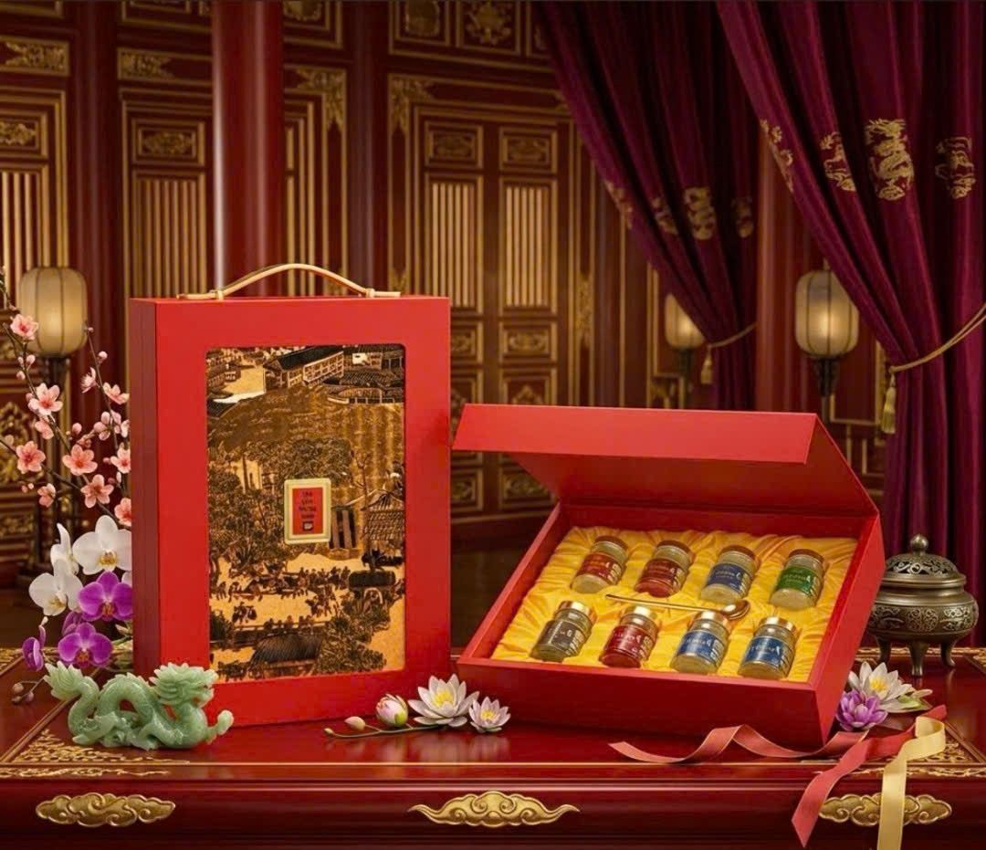 Hộp Quà Tặng Nước Yến Sào Thượng Hạng 8 hũ*72ml- 3gram Yến Tươi Chưng Sẵn